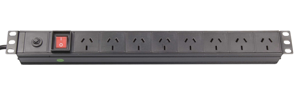 1U 8-outlet Australia PDU with overload protector