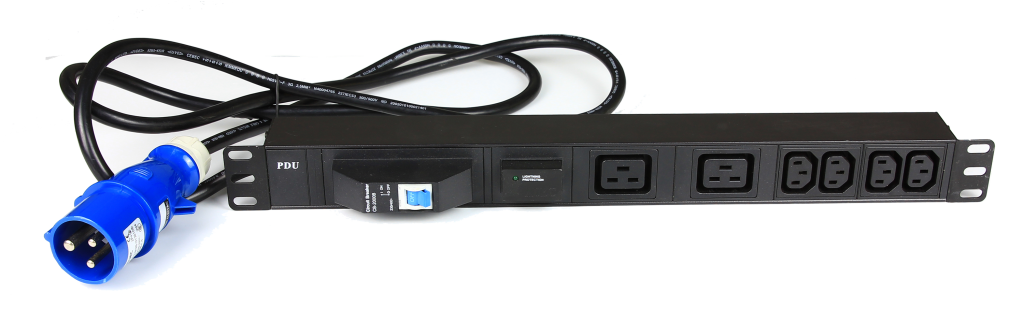 1U 4-outlet IEC C13 &amp; 2-outlet IEC C19 PDU with Commando plug