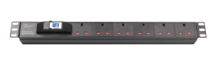 1U 6-outlet UK PDU with air circuit-breaker